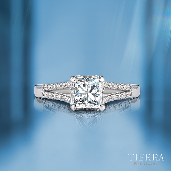 Hình dáng kim cương tự nhiên Princess